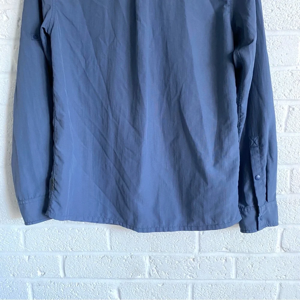 REI Co-op Kids' Sun Shirt Long Sleeve Blue Nylon Large ( 14-16) Gorpcore Button